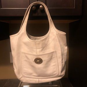 Coach Ergo Cream/White Leather Hobo Shoulder Tote
